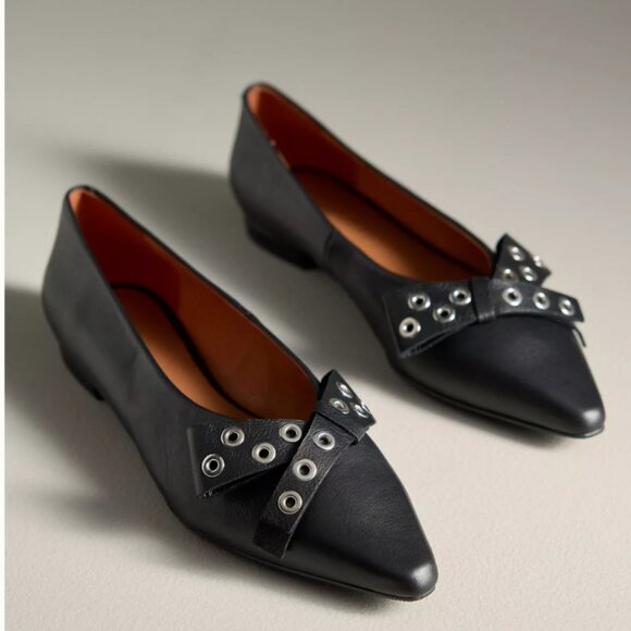 Anthropologie Maeve Grommet Bow Flats New in Box $168 retail - Picture 1 of 3